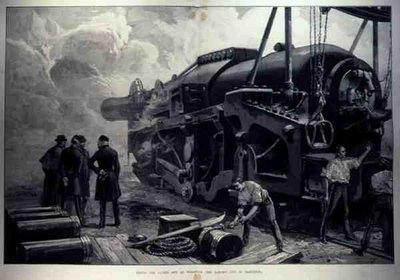 Tir du canon de 111 tonnes à Woolwich (le plus grand canon existant), de The Illustrated London News, 11 juin 1887 - English School